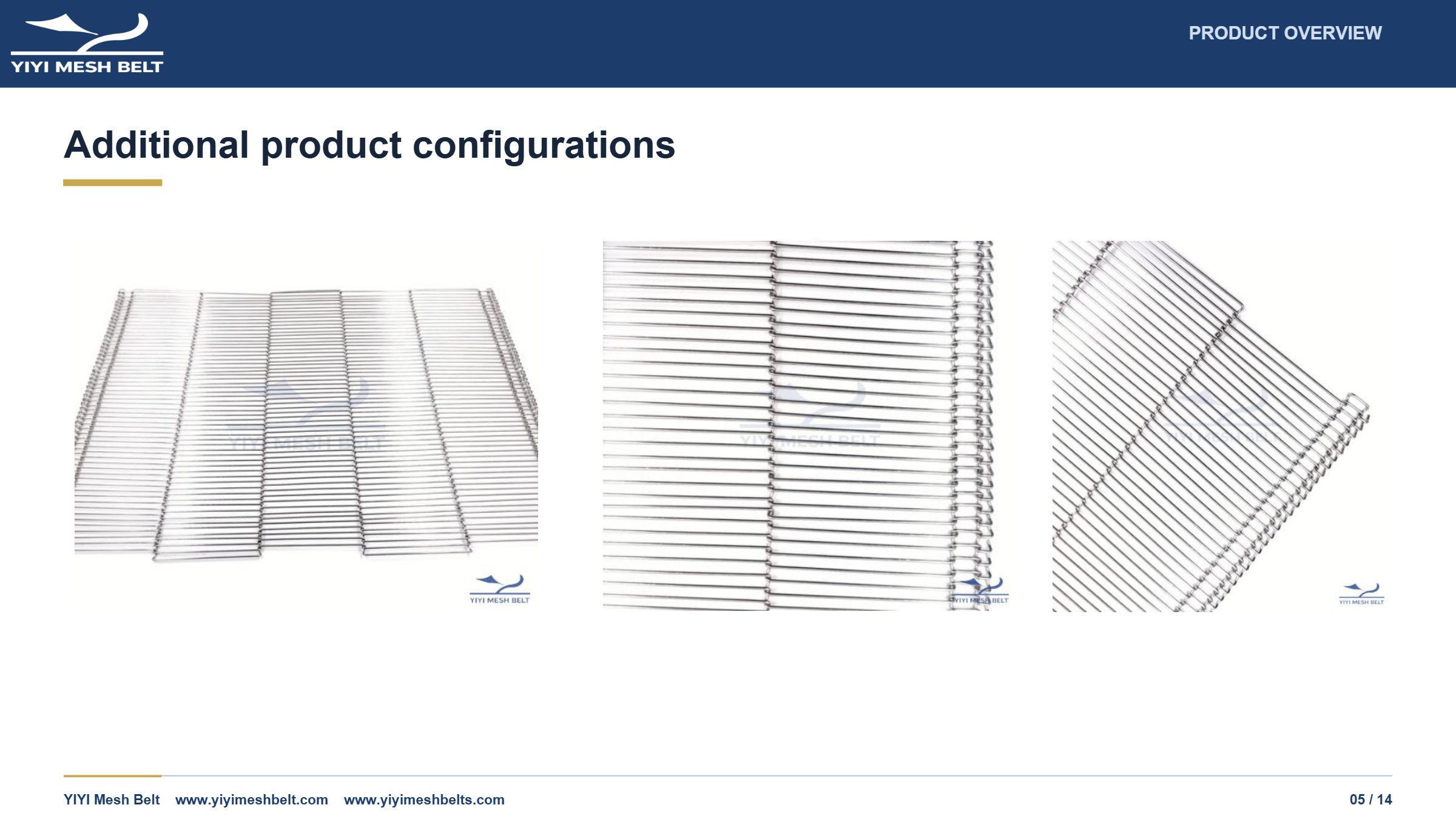YIYI Mesh Belt Trapezoidal Mesh Belt Technical Specification page 5