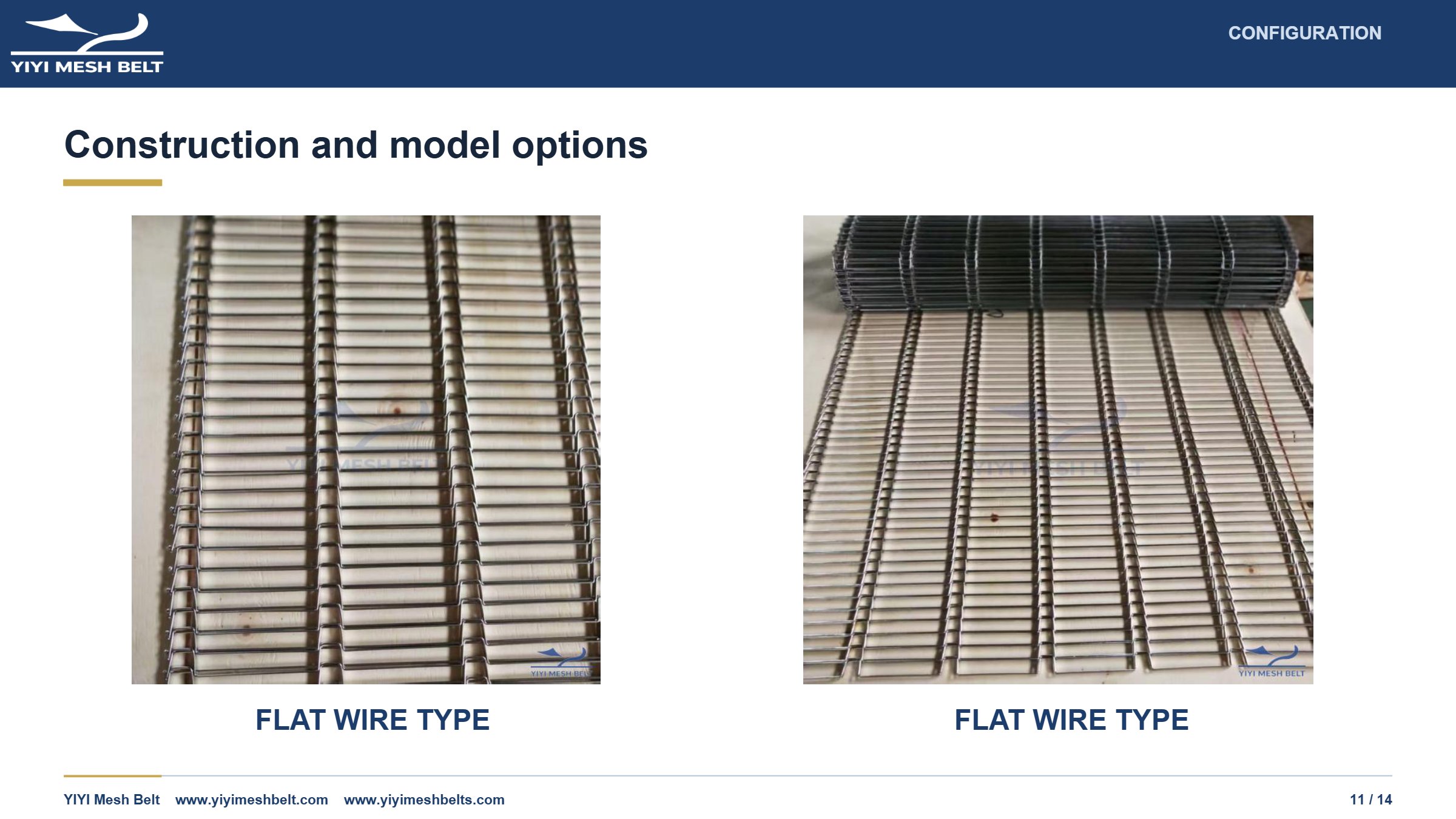 YIYI Mesh Belt Trapezoidal Mesh Belt Technical Specification page 11